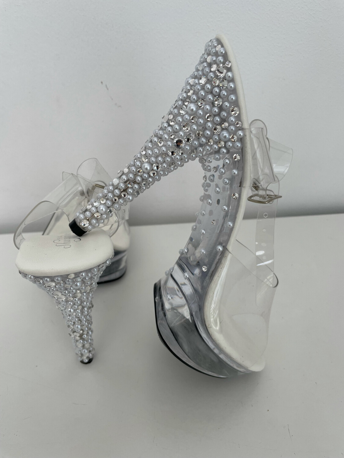 Transparent crystal heels (13 cm heel)