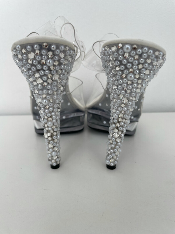 Transparent crystal heels (13 cm heel)