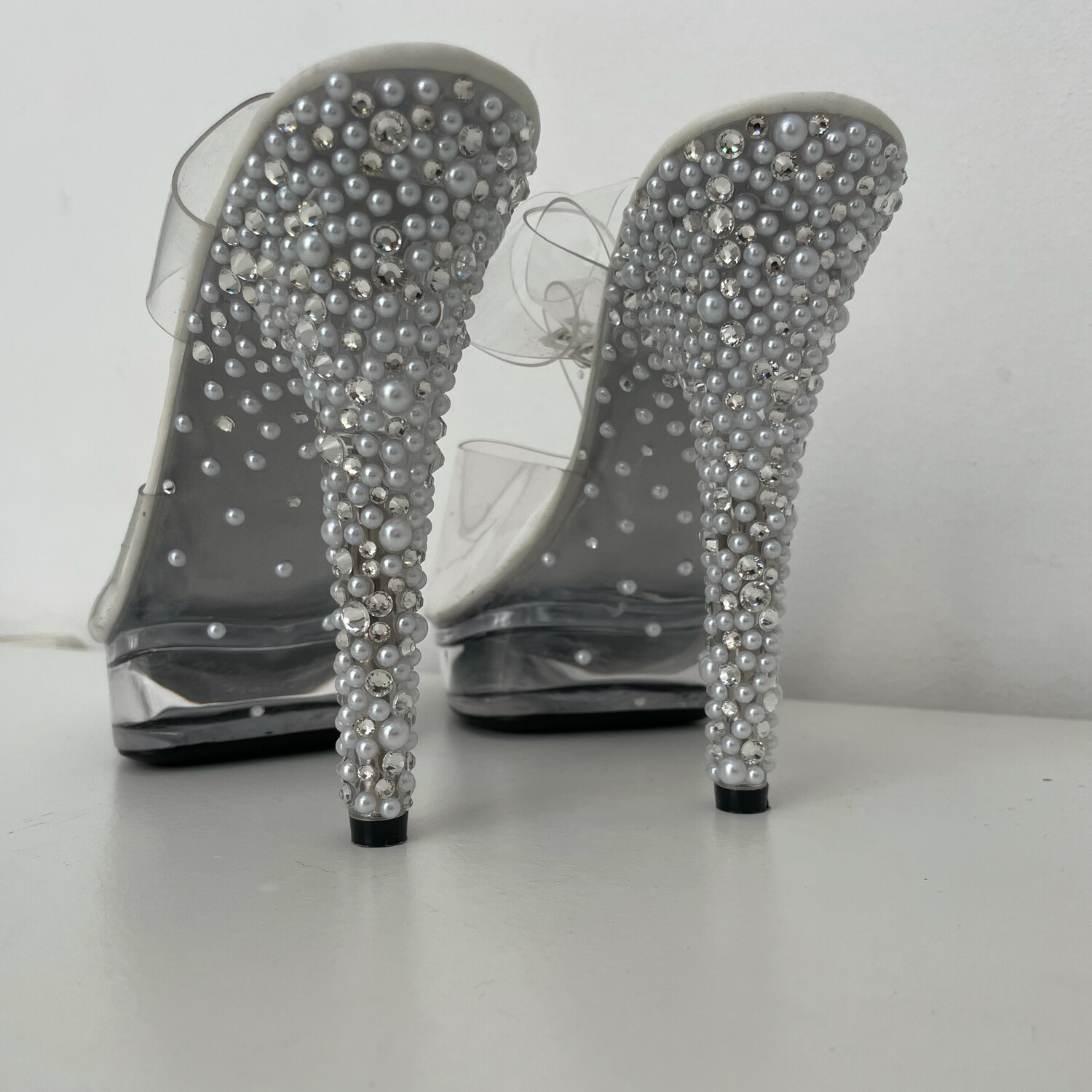 Transparent crystal heels (13 cm heel)