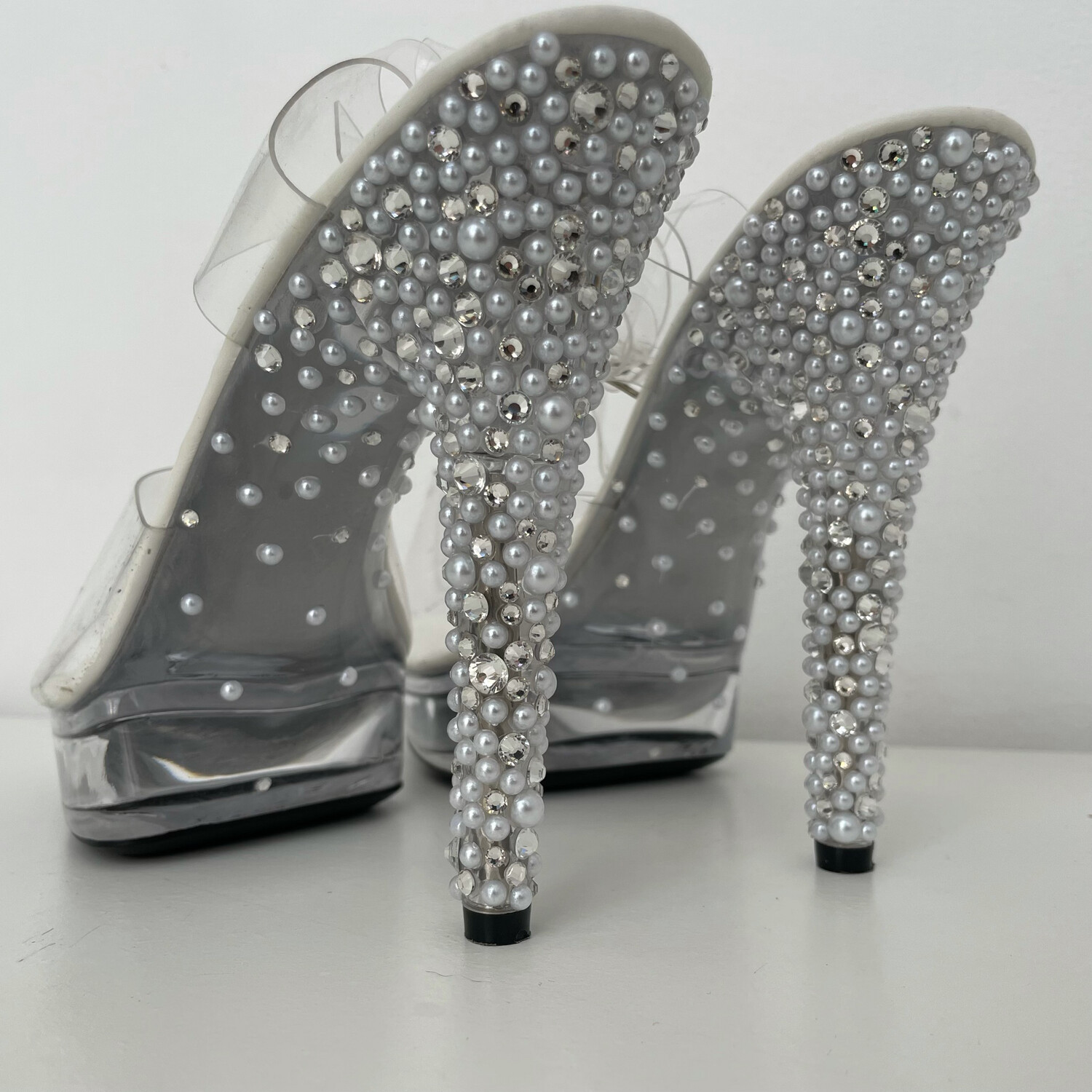 Transparent crystal heels (13 cm heel)