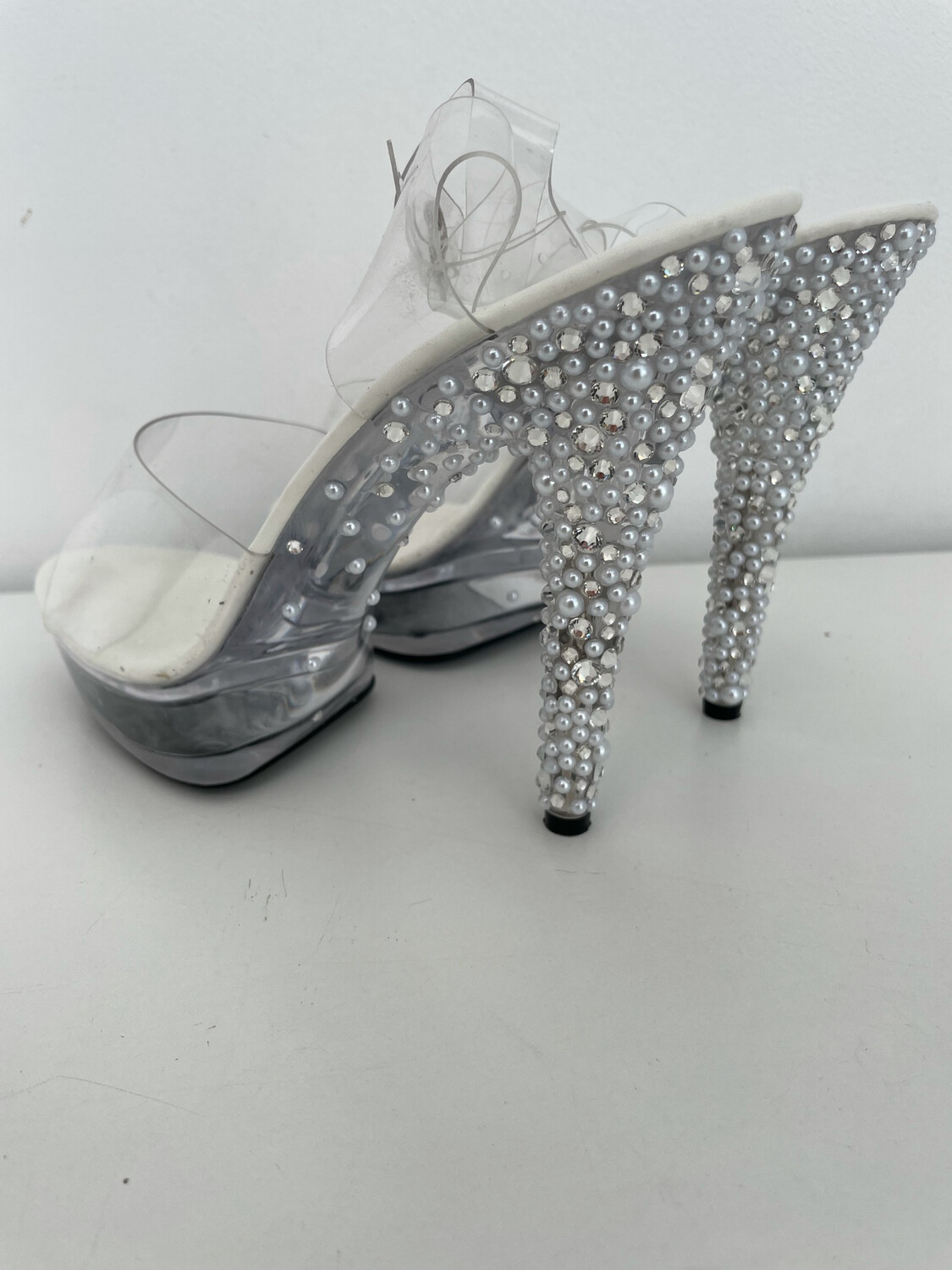 Transparent crystal heels (13 cm heel)