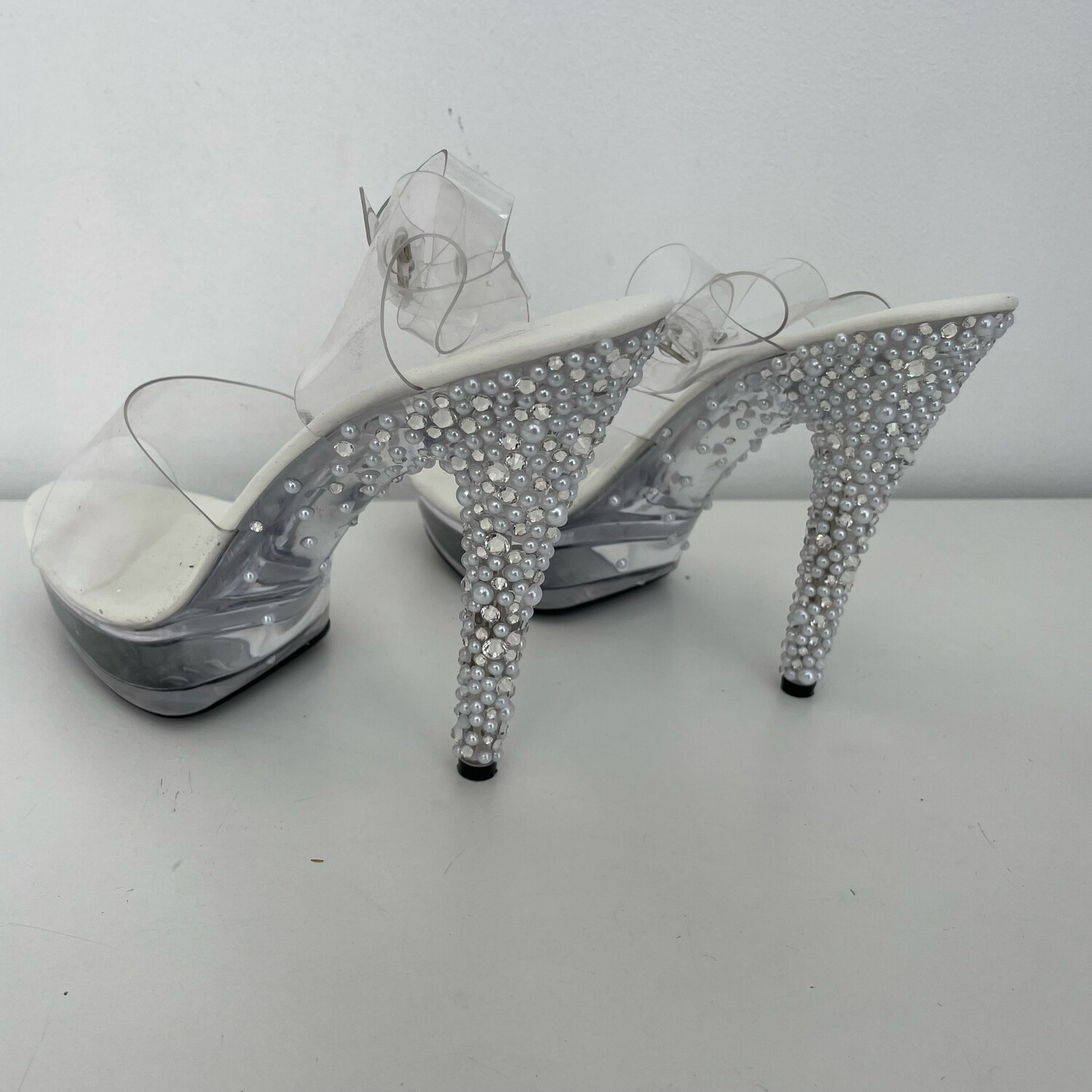 Transparent crystal heels (13 cm heel)