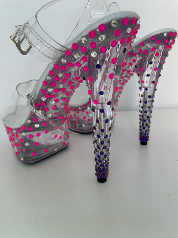 Transparent crystal heels (15 cm heel)