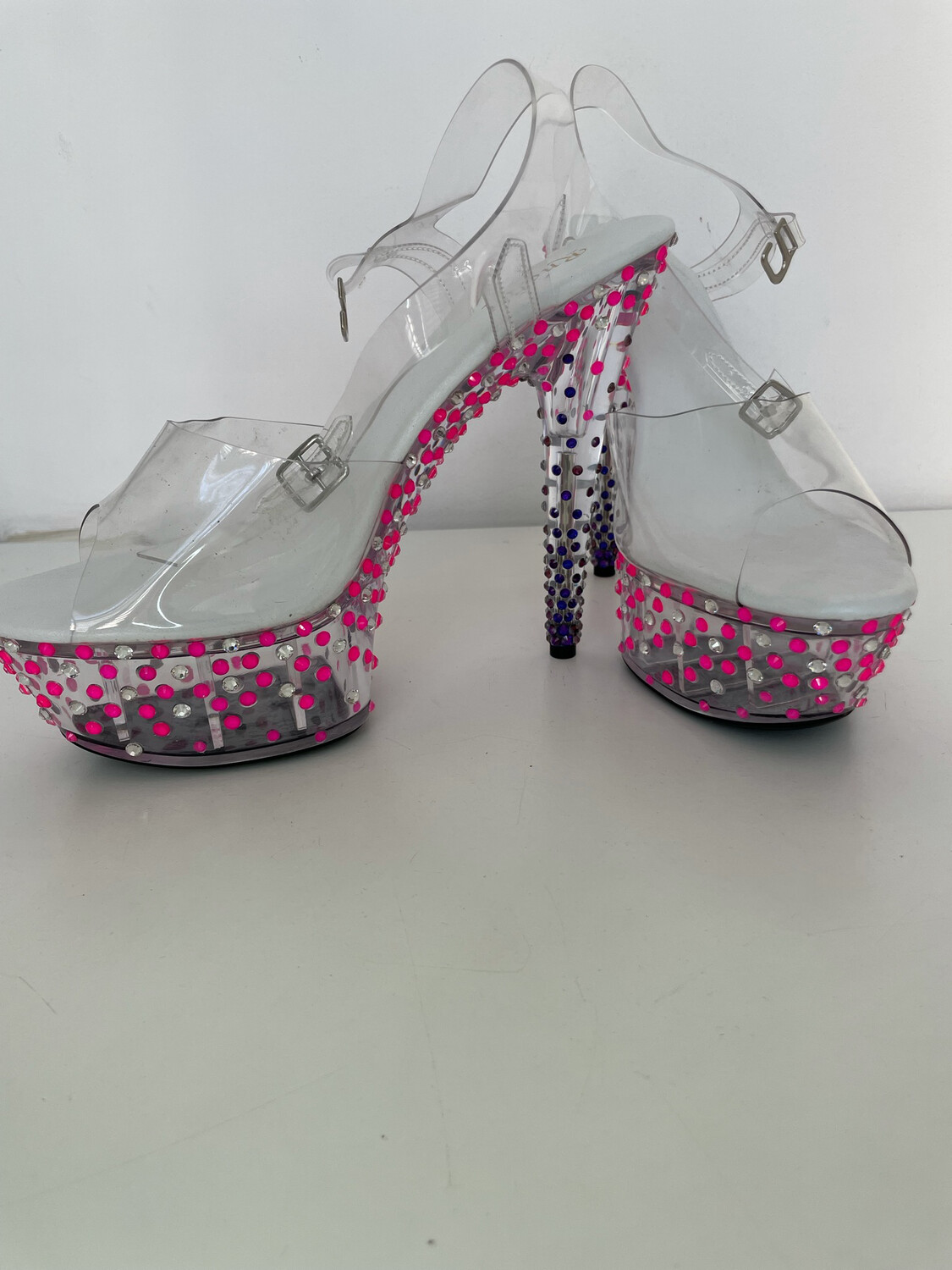 Transparent crystal heels (15 cm heel)