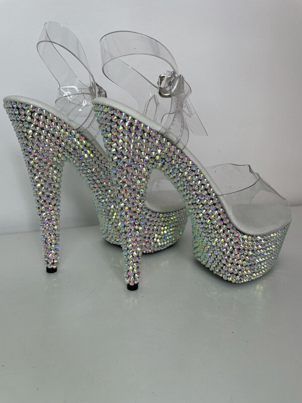 Transparent crystal heels (15 cm heel)