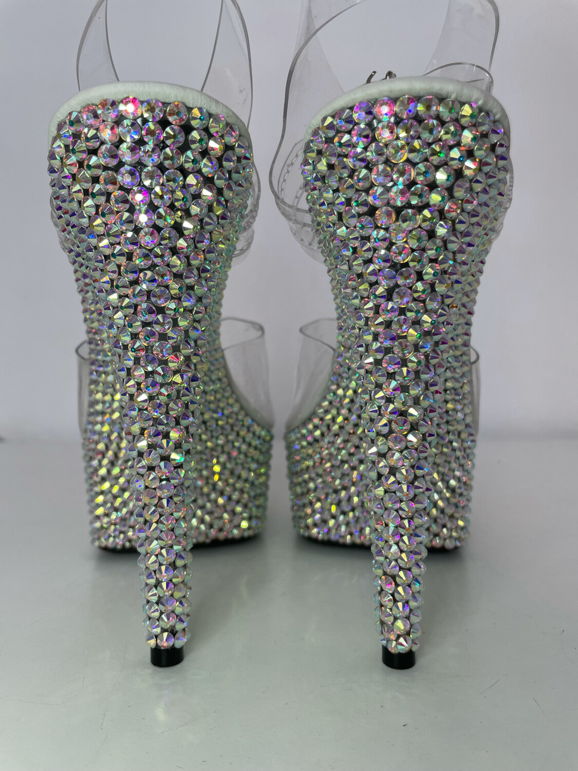 Transparent crystal heels (15 cm heel)