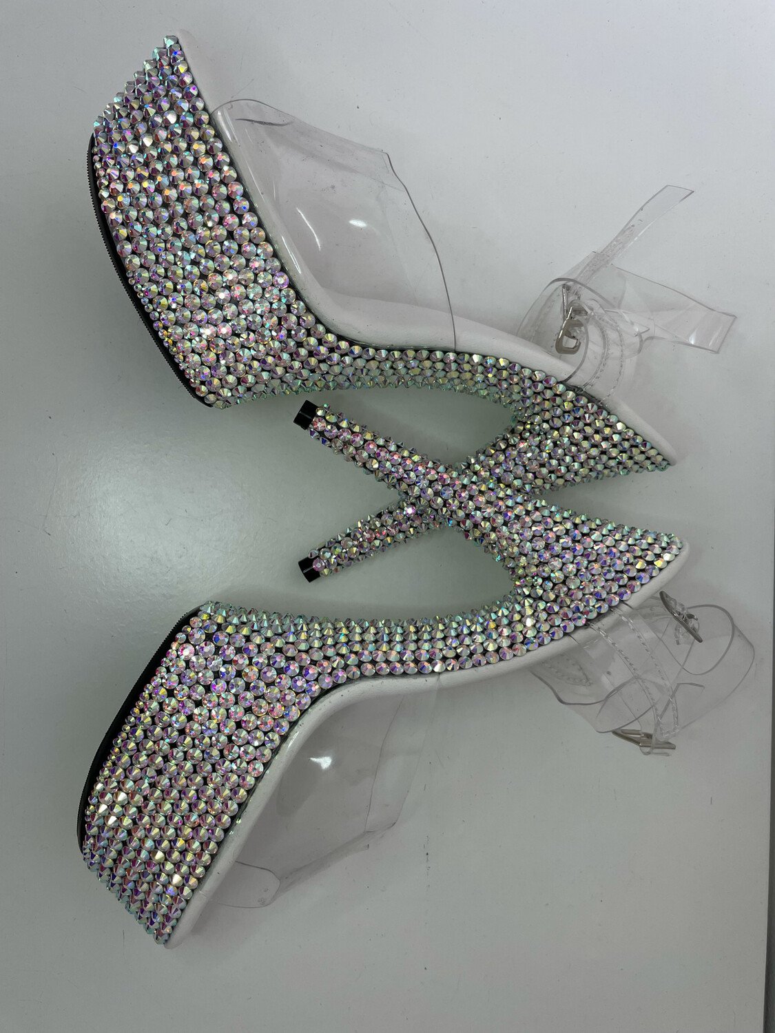 Transparent crystal heels (15 cm heel)