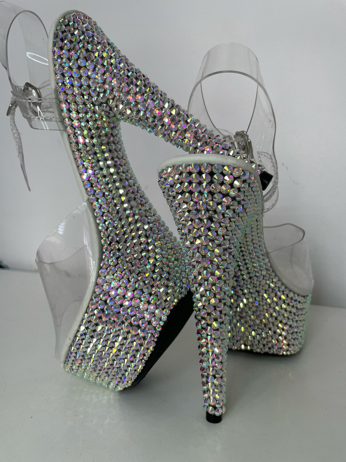 Transparent crystal heels (15 cm heel)