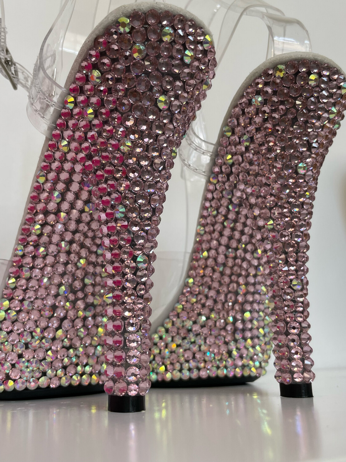 Transparent crystal heels (12 cm heel)