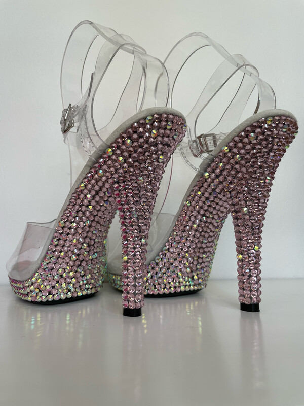 Transparent crystal heels (12 cm heel)