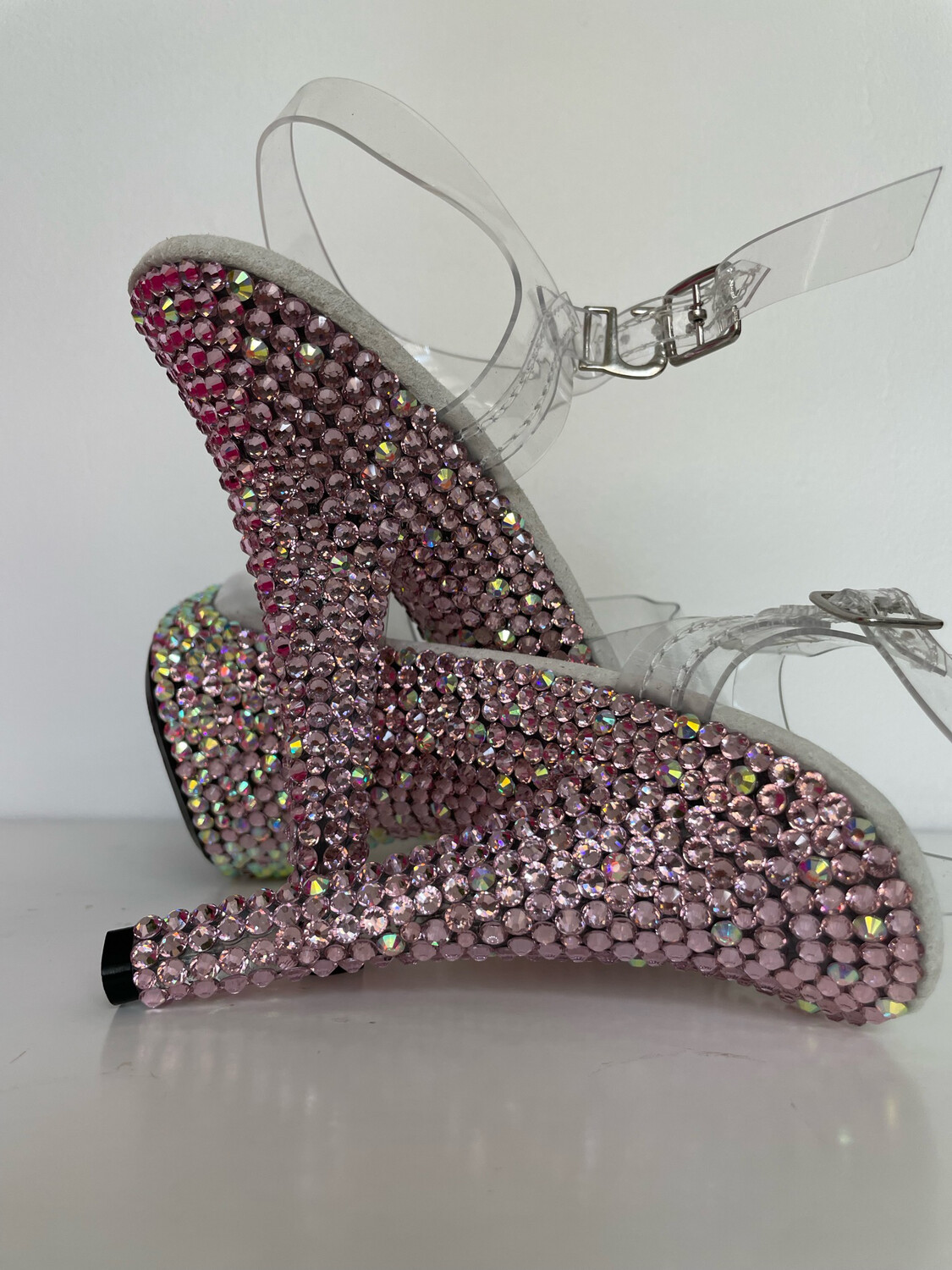 Transparent crystal heels (12 cm heel)