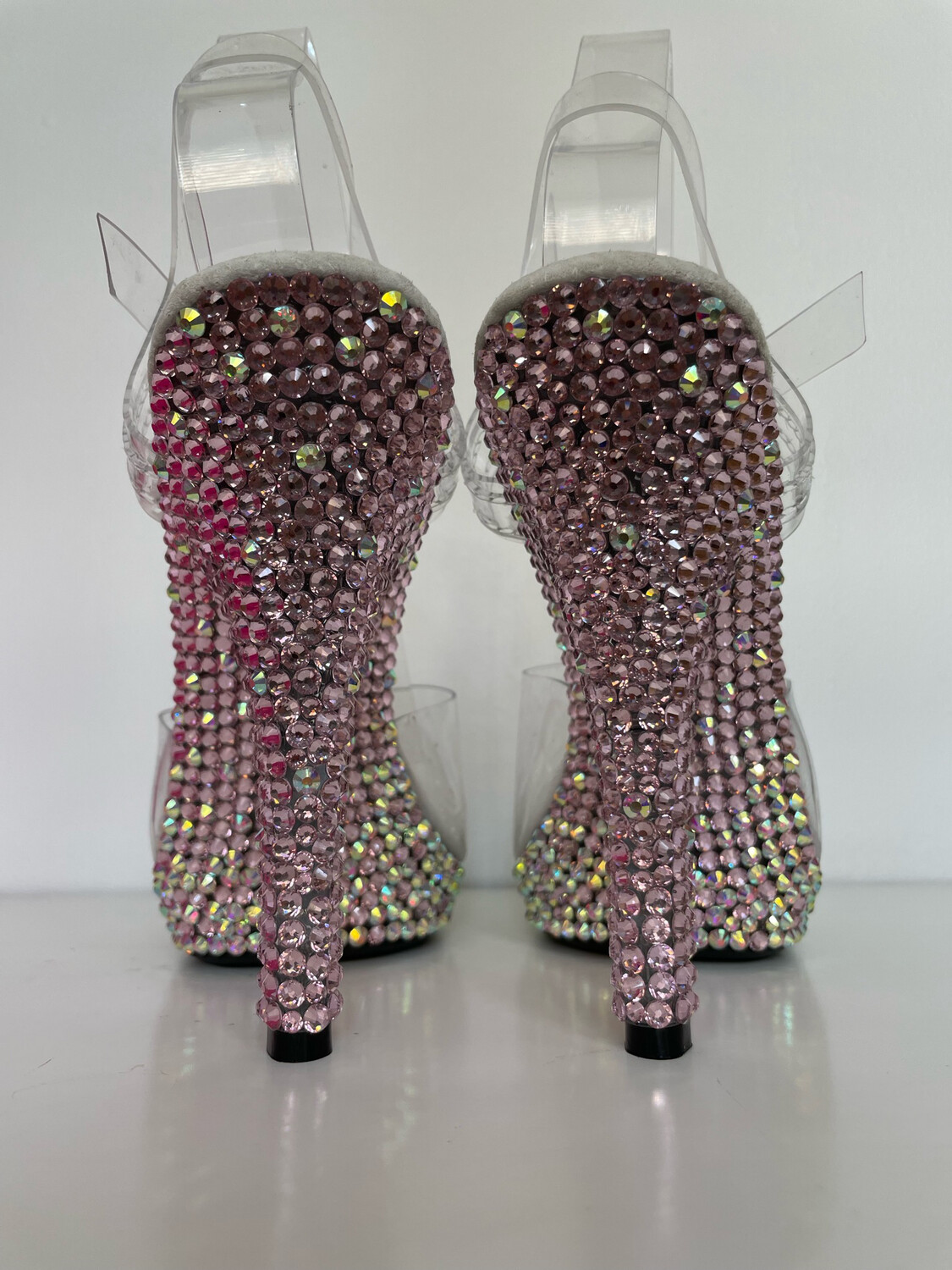 Transparent crystal heels (12 cm heel)
