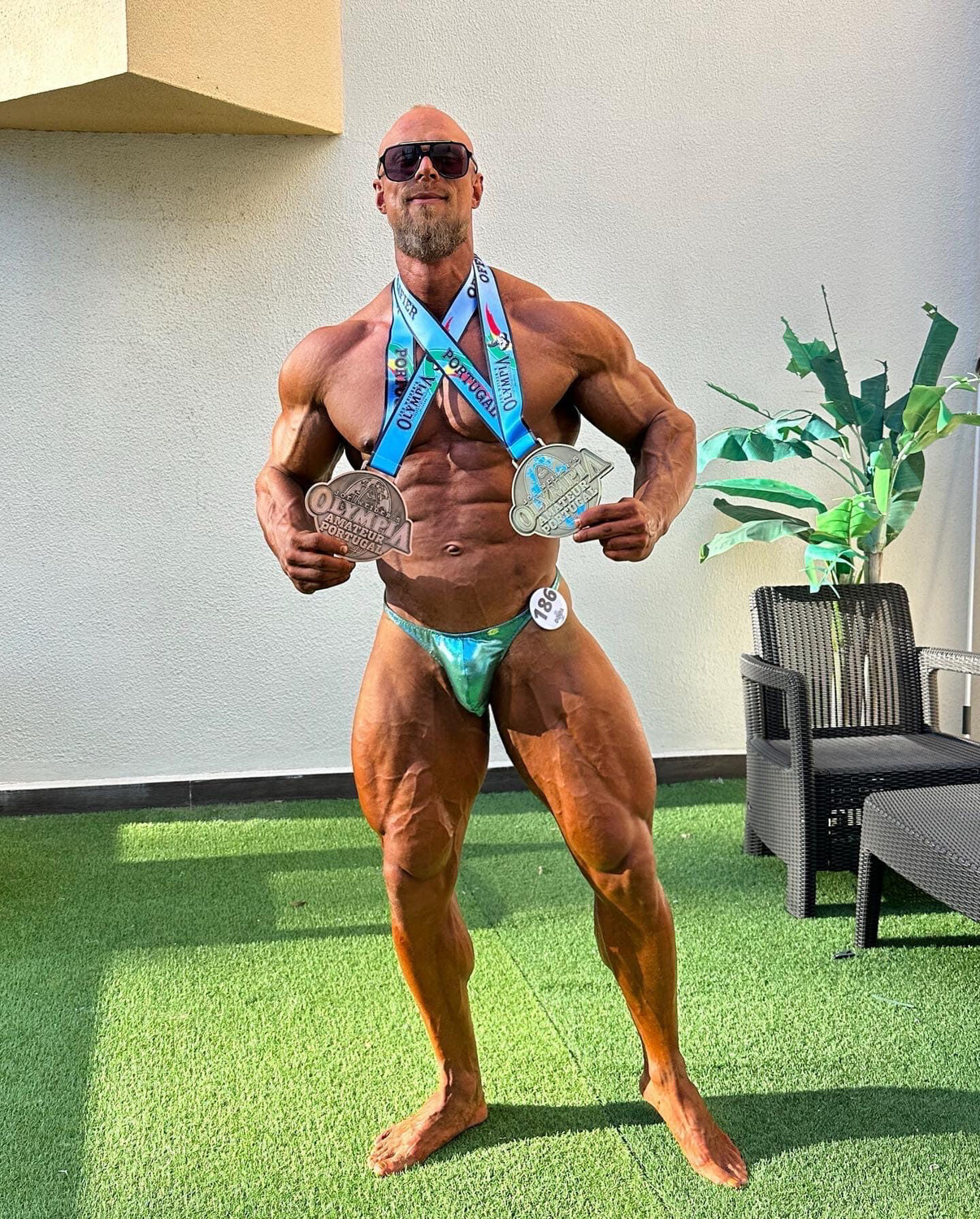 Green metallic Trunks