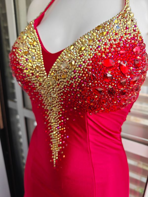 Bikini Model Red Dress 