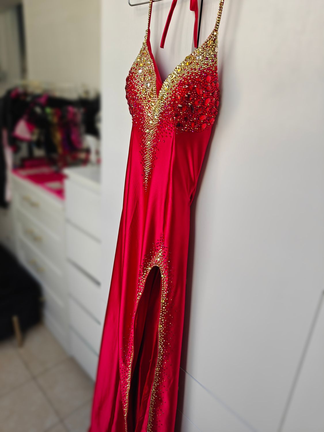 Bikini Model Red Dress 