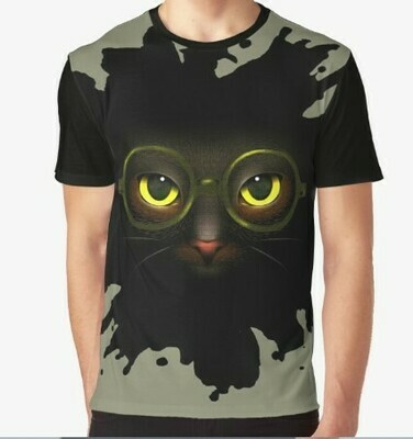Camiseta con ilustración de gato