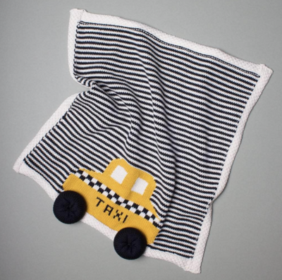 Hand-Knit Taxi Blanket