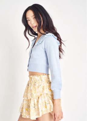 Lemon Ruffle Mini Skirt