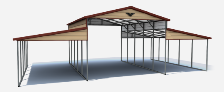 Vertical Roof Style Metal Horse Barn