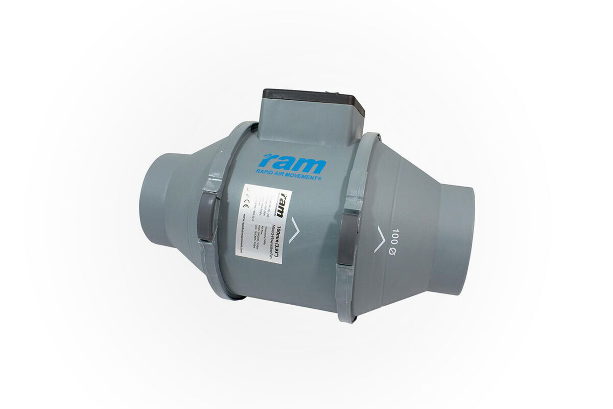 Ram Mixed-Flow Inline Fan 100mm (199m3/hr)