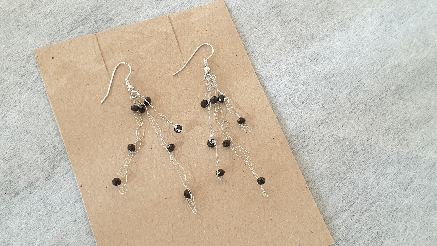 Chica Black Silver Abstract Earrings Series