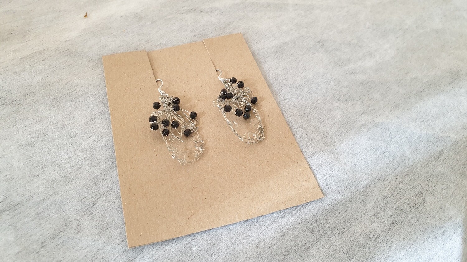 Chica Black Silver Abstract Earrings Series