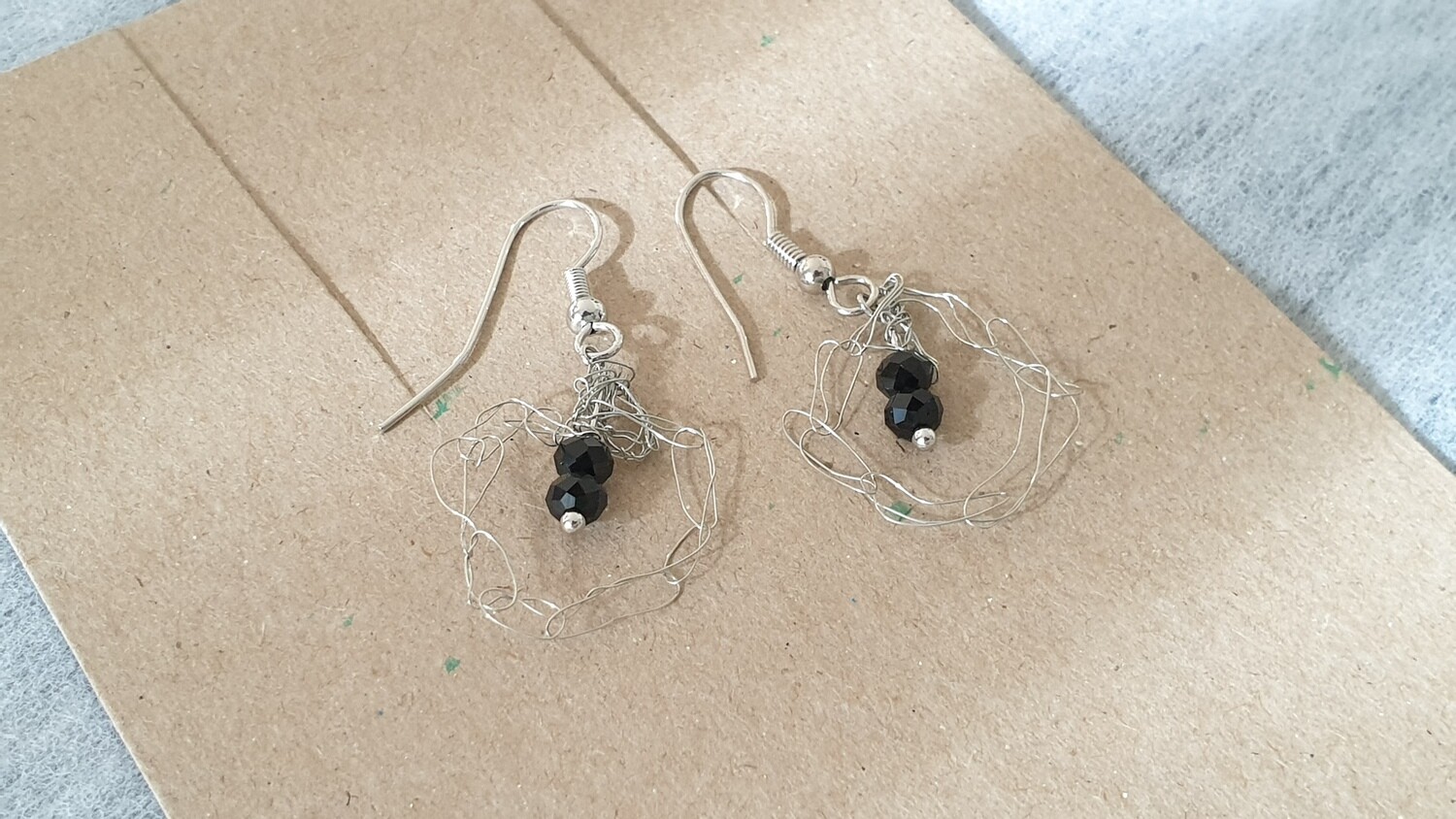 Chica Black Silver Abstract Earrings Series