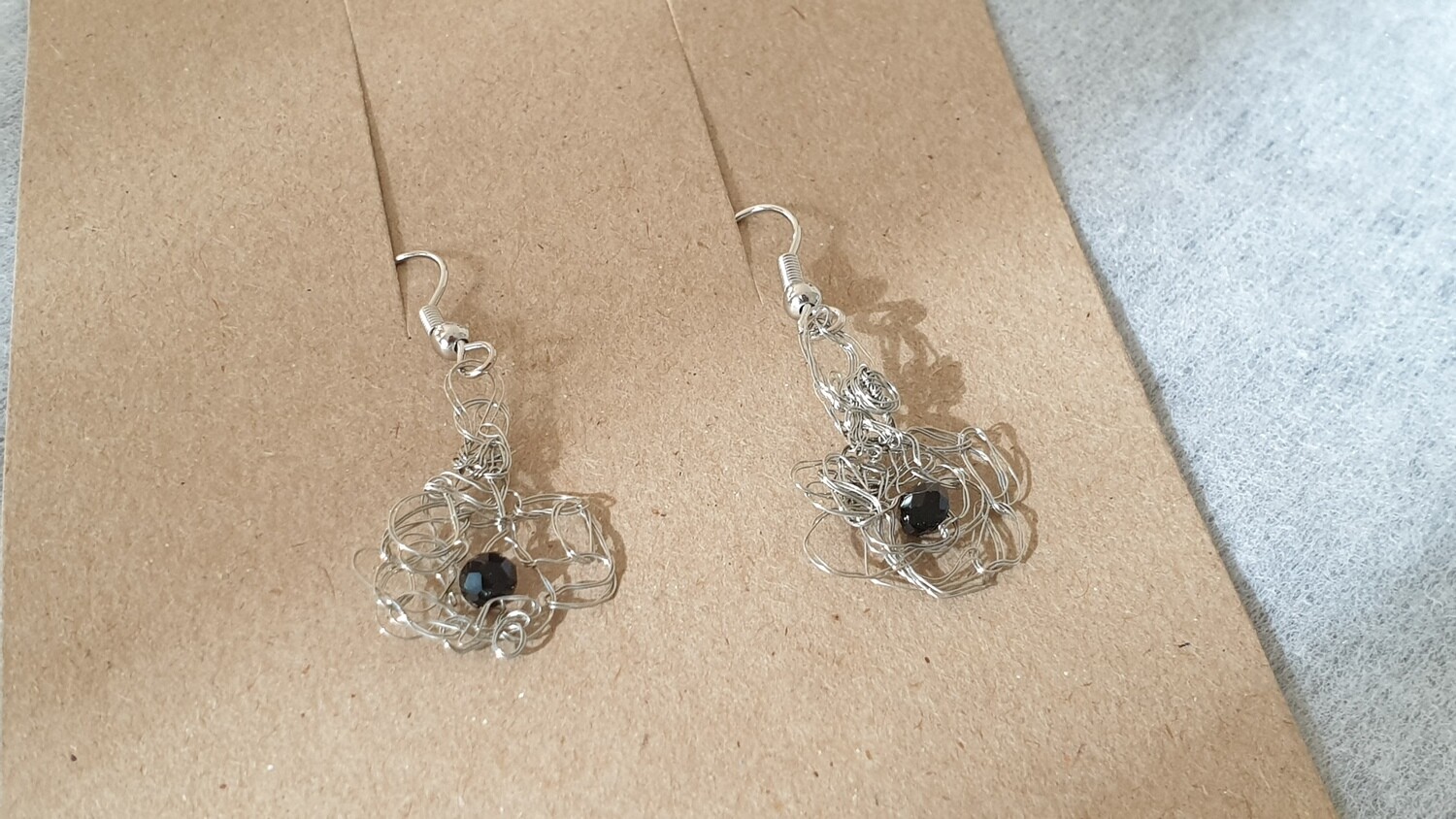 Chica Black Silver Abstract Earrings Series