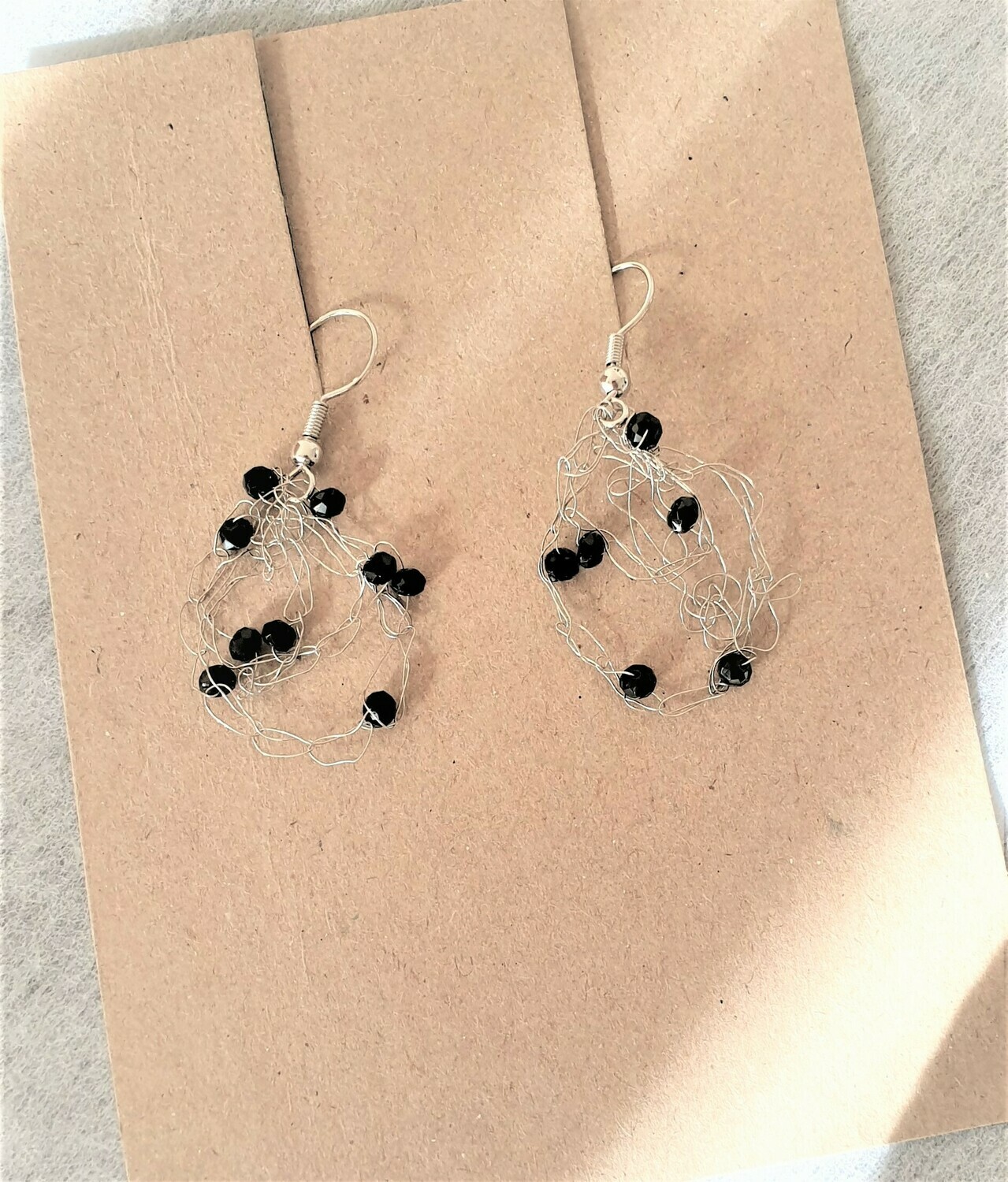 Chica Black Silver Abstract Earrings Series