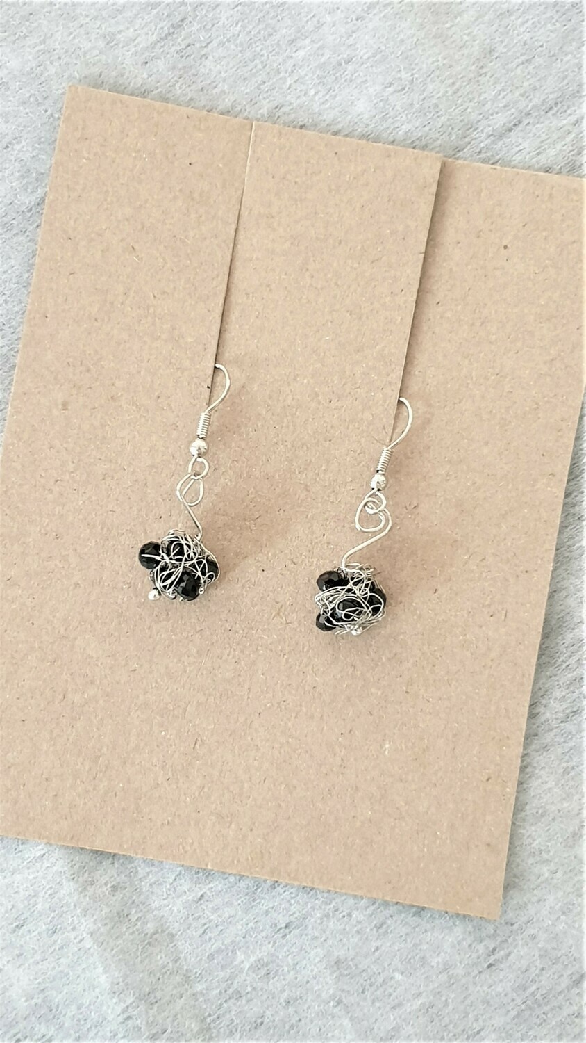 Chica Black Silver Abstract Earrings Series