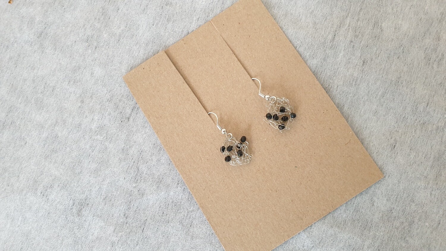 Chica Black Silver Abstract Earrings Series