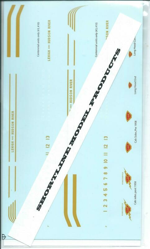 Lehigh Hudson Ry ALCO RS3 HO DECALS