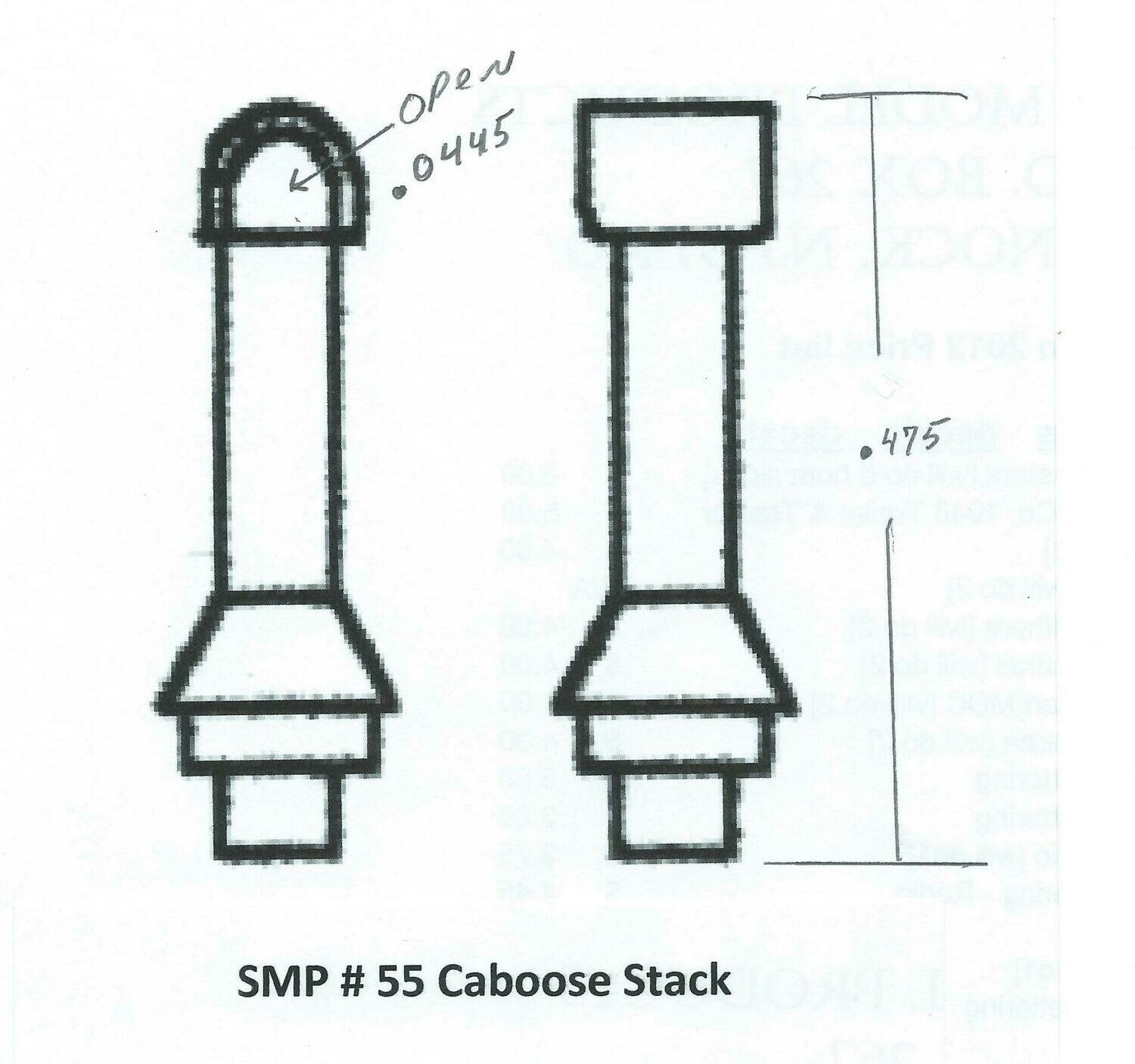 Caboose Stack HO Short 2 each