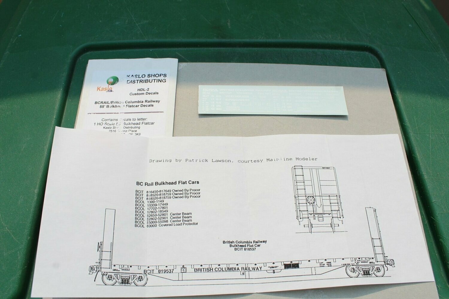 BCRAIL 55' Bulkhead Flatcar HO Decal set