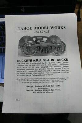 Buckeye A.R.A. 50-Ton Truck w/ RP-25 wheelsets Tahoe Model Works