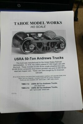 USRA 50-Ton Andrews Trucks w/ RP-25 wheelsets Tahoe Model Works
