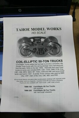 Coil Elliptic 50-Ton Trucks w/ RP-25 Wheelsets Tahoe Model Works
