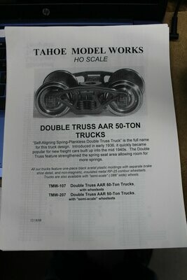 Double Truss AAR 50-Ton Truck w/ RP-25 wheelsets Tahoe Model Works