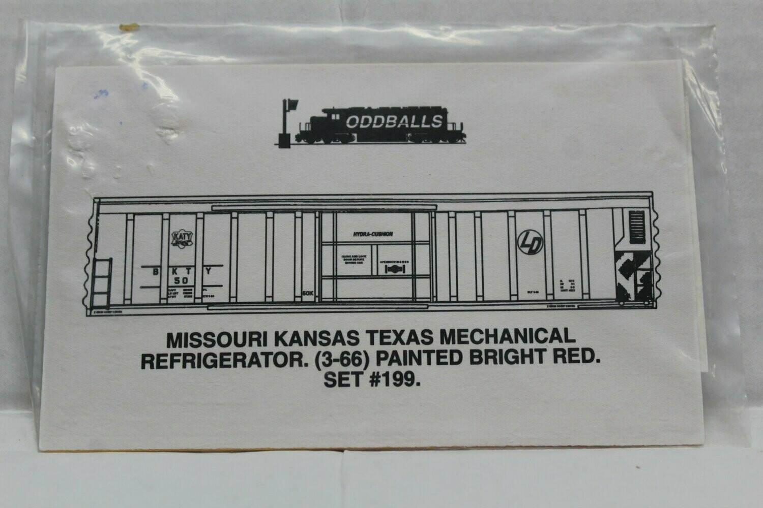 M K T (KATY) Mechanical Reefer Decal set ODDBALL