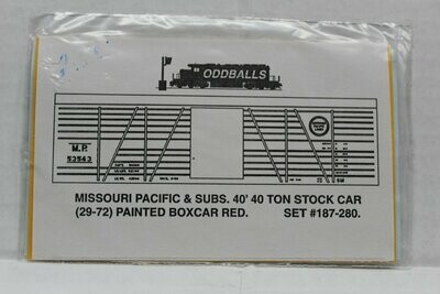 Missouri Pacific 40' 40 Ton Stock car Decal set ODDBALLS