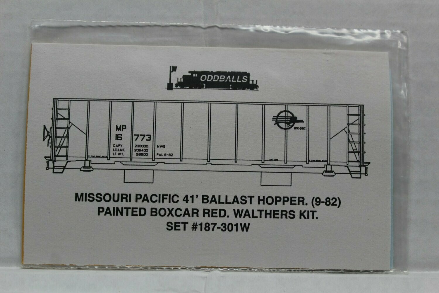 Missouri Pacific 41' Ballast Hopper White ODDBALLS