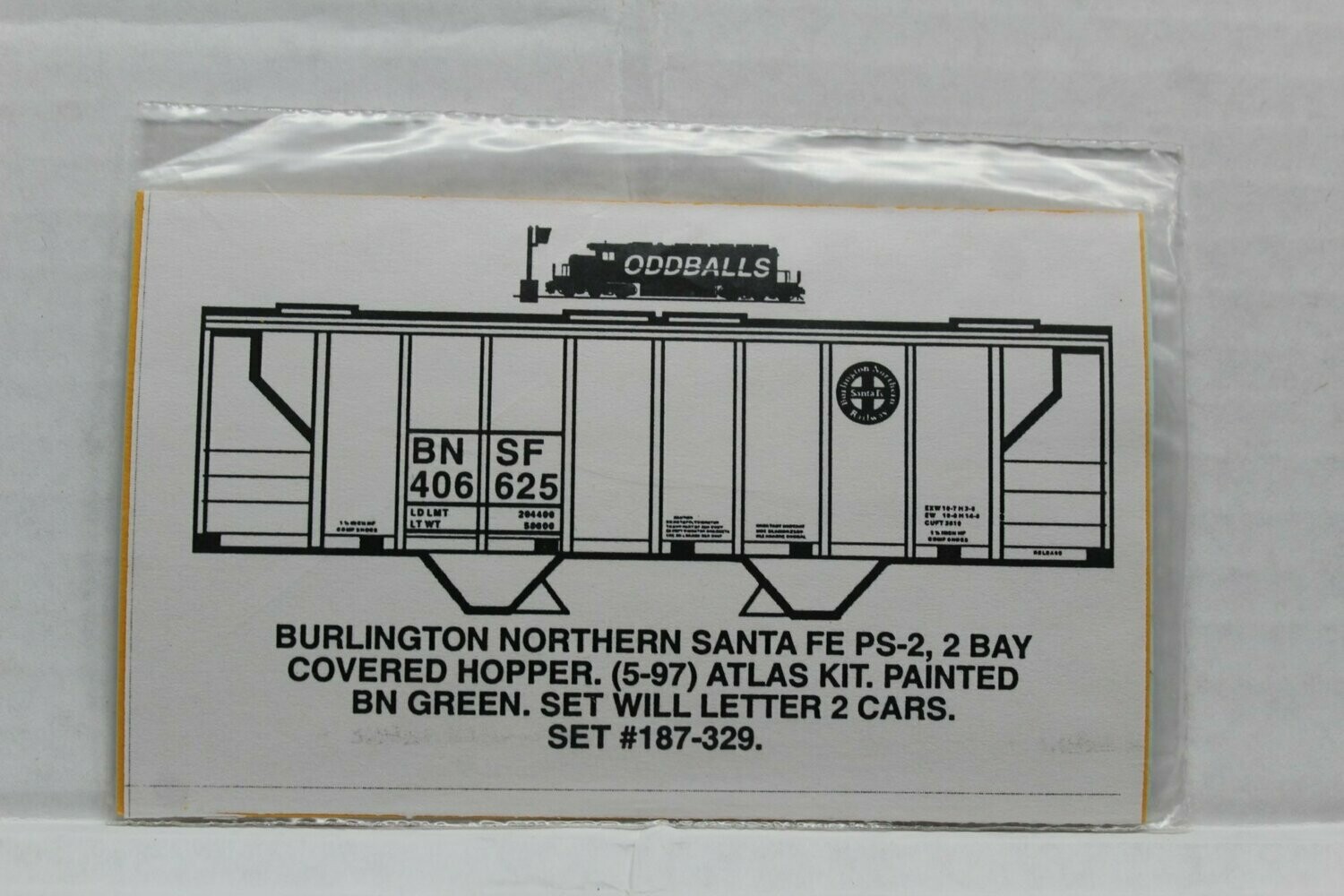 BNSF PS-2 2 Bay Covered Hopper Decal set Will letter 2 cars ODDBALLS