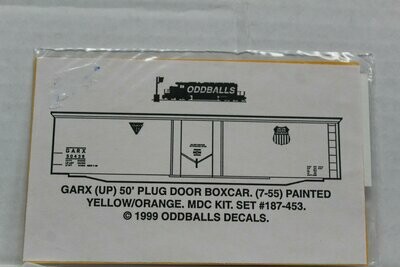 Rock Island Yellow/Orange 50' Plug Door Boxcar Decal set ODDBALL