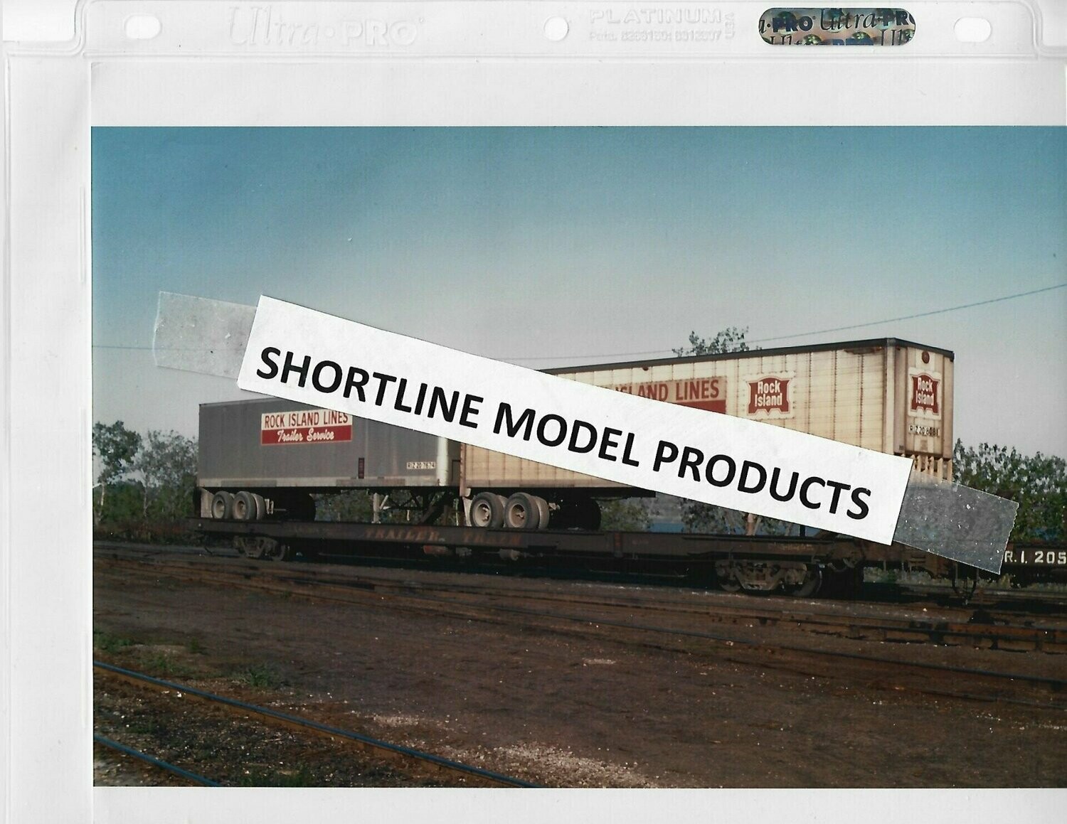 Rock Island (RI) RIZ 20 7674 & 20 8081 Trailers on TT Flat Peoria IL 5/3/71