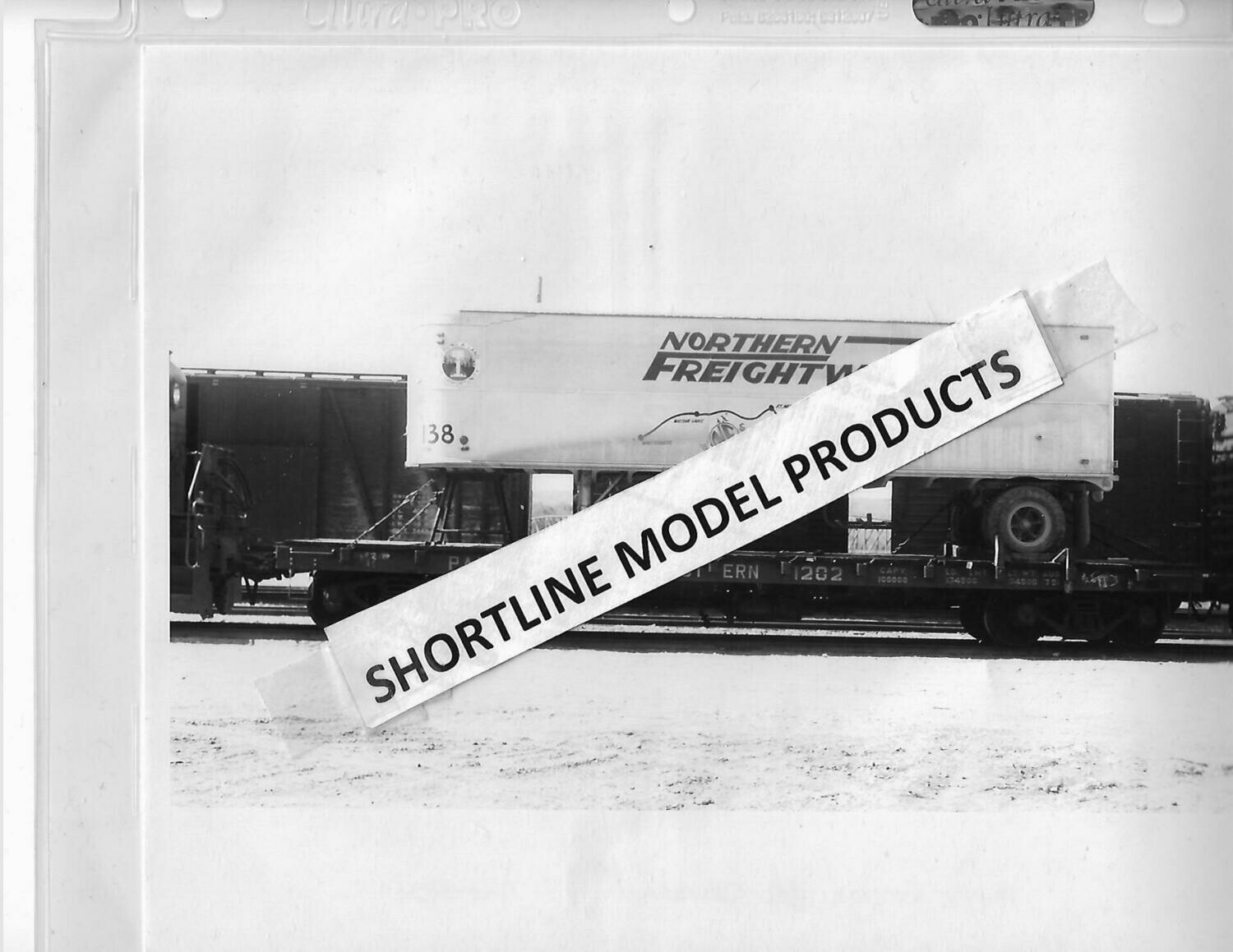 Pacific Great Eastern (PGE) Flat with Northern Freightways Trailer 1954