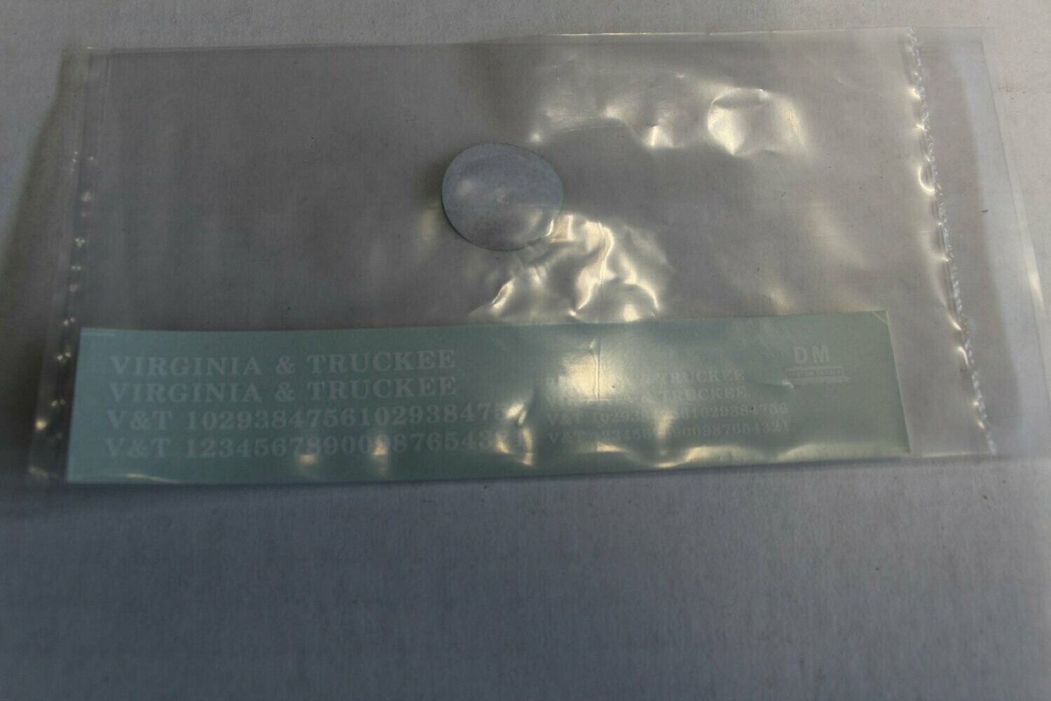 Virginia & Truckee (V&T) White Decals