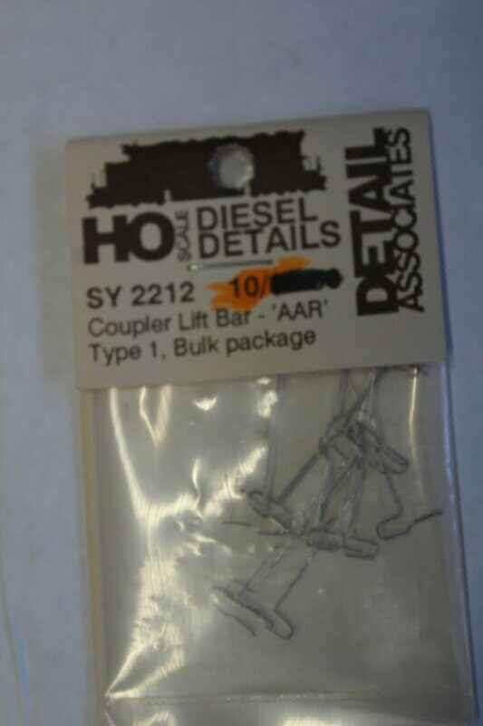 Detail Associates 2212-10 COUPLER LIFT BAR - AAR TYPE 1   10 PAC