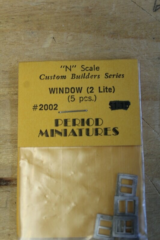 PERIOD MINIATURES 2002 2 LITE WINDOW  -- N SCALE