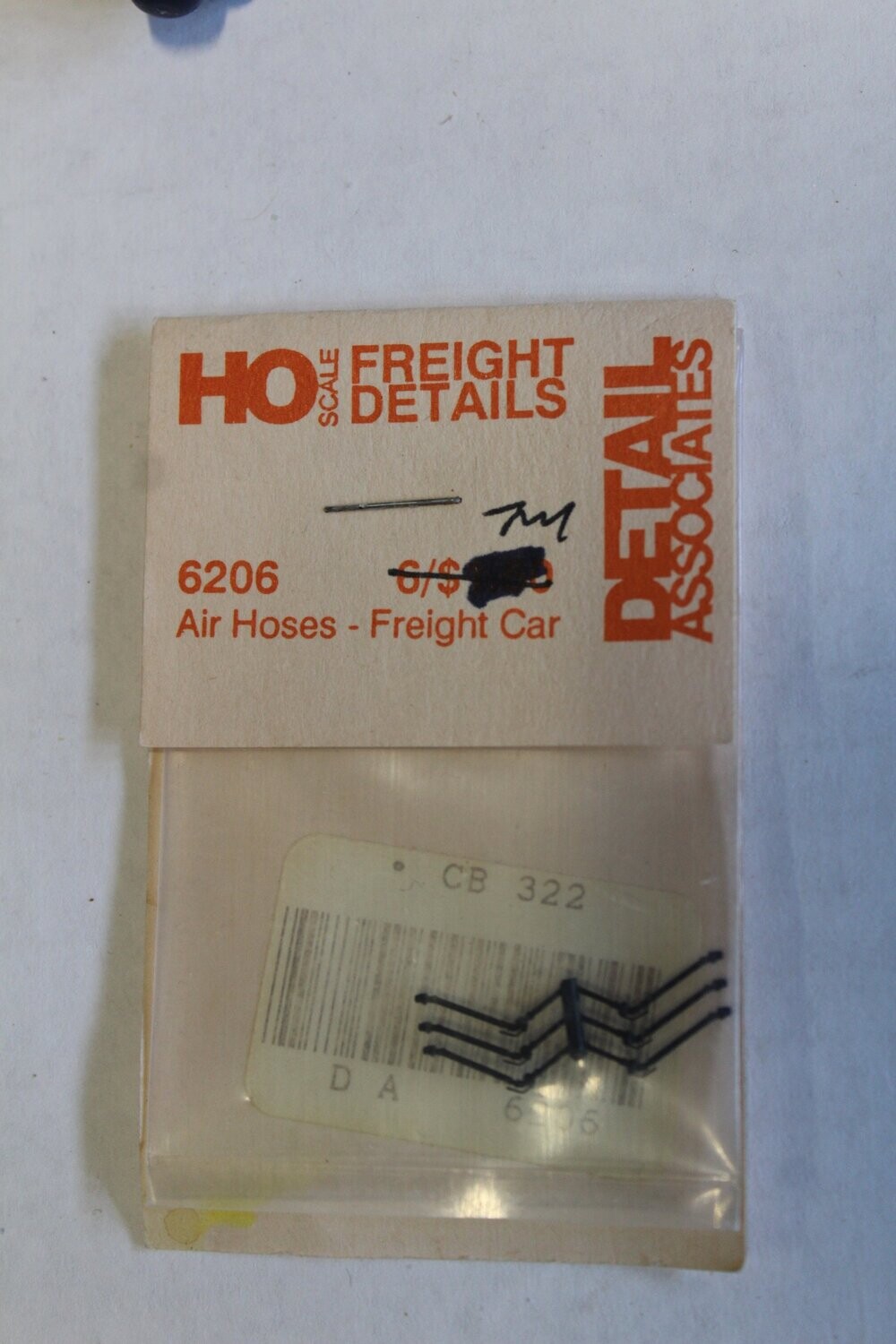 DETAIL ASSOCIATES 6206-6 AIR HOSES FREIGHT CARS