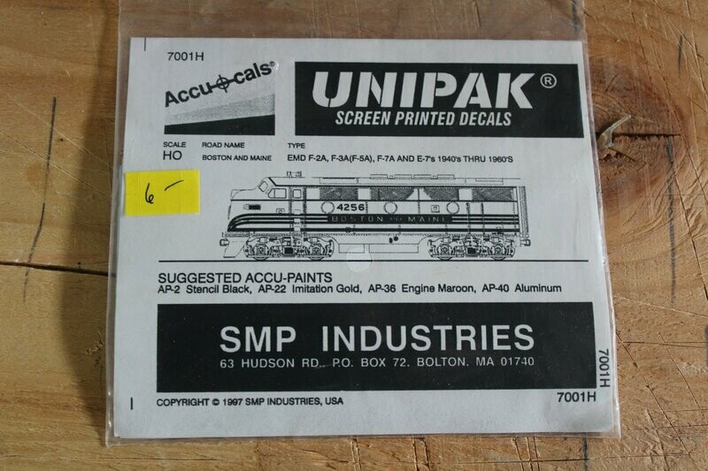 Boston and Maine F Units decal 1940 thru 1960